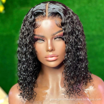 Yeswigs Full Hd Lace Front Wig Raw Indian Cuticle Aligned Virgin Deep Wave Short Bob Wig Human Hair Lace Frontal Wig For Women